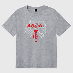 Женская футболка оверсайз Music jazz style