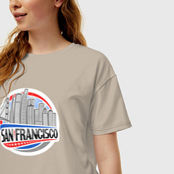 Футболка оверсайз женская Сан-Франциско, цвет: миндальный — фото 2