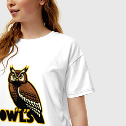 Футболка оверсайз женская Owls, цвет: белый — фото 2