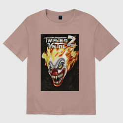 Женская футболка оверсайз Twisted metal 2 - clown head