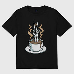 Футболка оверсайз женская Skeletor coffee, цвет: черный