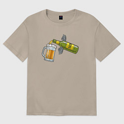 Женская футболка оверсайз Ангельское пиво