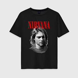 Женская футболка оверсайз Nirvana kurt donald cobain