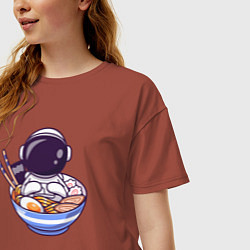 Футболка оверсайз женская Ramen spaceman, цвет: кирпичный — фото 2