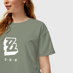 Футболка оверсайз женская Zenless Zone Zero logo, цвет: авокадо — фото 2