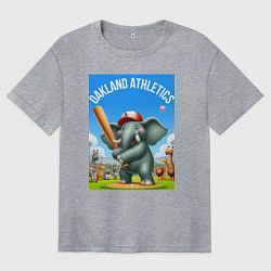 Женская футболка оверсайз Elephant - batter Oakland Athletics