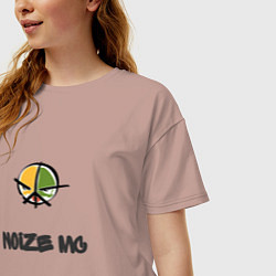 Футболка оверсайз женская Логотип Noize MC, цвет: пыльно-розовый — фото 2