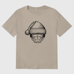 Женская футболка оверсайз Змея новогодняя