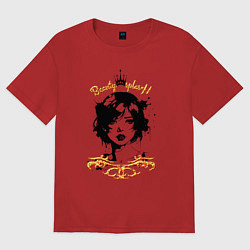 Женская футболка оверсайз Девушка сплэш - золотистый