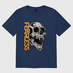 Женская футболка оверсайз Череп с клыками