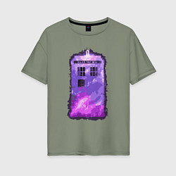 Женская футболка оверсайз Violet tardis