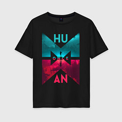 Футболка оверсайз женская Once human logotype, цвет: черный