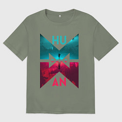 Футболка оверсайз женская Once human logotype, цвет: авокадо