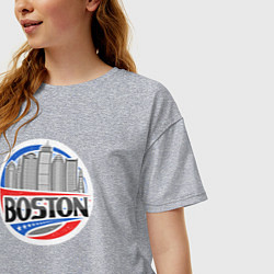 Футболка оверсайз женская City Boston, цвет: меланж — фото 2