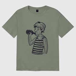 Женская футболка оверсайз Алкаш