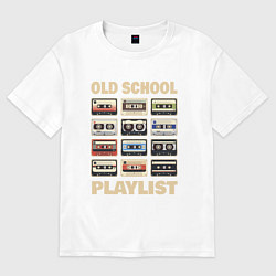 Женская футболка оверсайз Плейлист старой школы