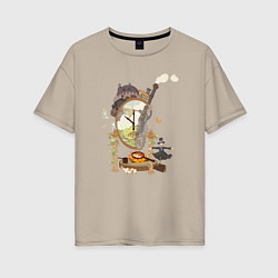 Женская футболка оверсайз Ходячий замок: Studio Ghibli