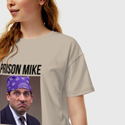 Футболка оверсайз женская Prison mike Michael Scott - офис, цвет: миндальный — фото 2