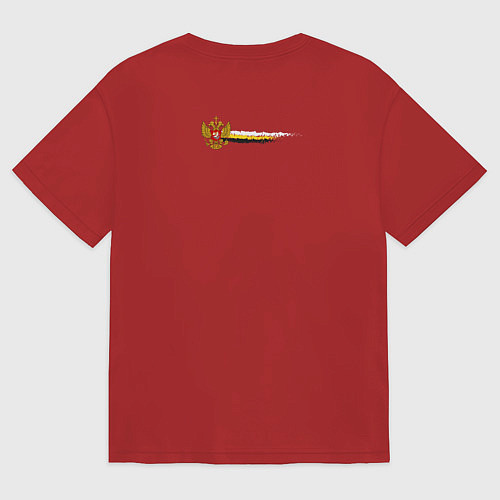 Женская футболка оверсайз Флаг российской империи и герб патриоты / Красный – фото 2