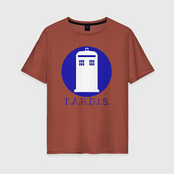 Женская футболка оверсайз Blue tardis