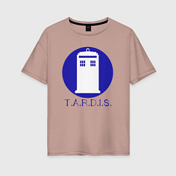 Женская футболка оверсайз Blue tardis