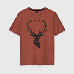 Женская футболка оверсайз Love deer