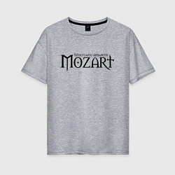 Женская футболка оверсайз Моцарт чёрный