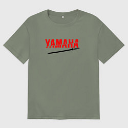Футболка оверсайз женская Ямаха - катана, цвет: авокадо