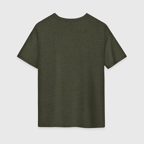 Женская футболка оверсайз Зеленый попугай / Меланж-хаки – фото 2