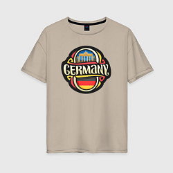 Футболка оверсайз женская Germany - Германия, цвет: миндальный