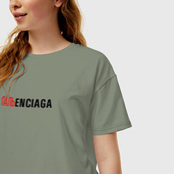 Футболка оверсайз женская Пальenciaga, цвет: авокадо — фото 2