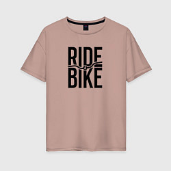 Женская футболка оверсайз Black ride bike