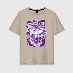 Футболка оверсайз женская Tardis violet, цвет: миндальный