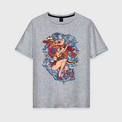 Женская футболка оверсайз Оne piece виви и нами vivi and nami