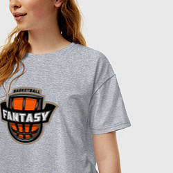 Футболка оверсайз женская Basketball fantasy, цвет: меланж — фото 2