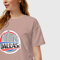 Футболка оверсайз женская Dallas - USA, цвет: пыльно-розовый — фото 2