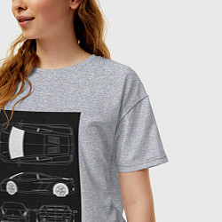 Футболка оверсайз женская Lamborghini гоночный, цвет: меланж — фото 2