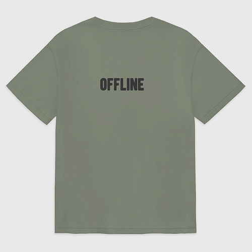 Женская футболка оверсайз В сети не в сети / Авокадо – фото 2