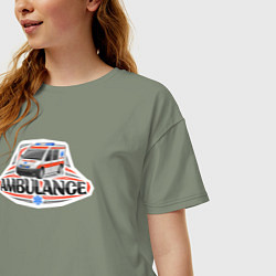 Футболка оверсайз женская Ambulance, цвет: авокадо — фото 2