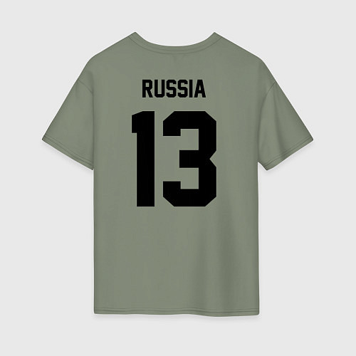 Женская футболка оверсайз Russia 13 / Авокадо – фото 2