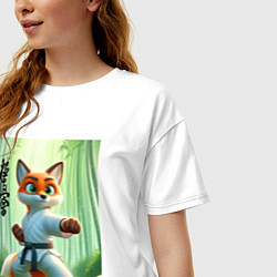Футболка оверсайз женская Kyokushin karate - fox, цвет: белый — фото 2