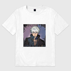 Футболка оверсайз женская Годжо, цвет: белый