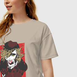 Футболка оверсайз женская Клинок рассекающий демонов 2 Высшая Луна Доума, цвет: миндальный — фото 2