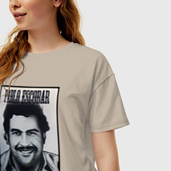 Футболка оверсайз женская Escobar draw portrait, цвет: миндальный — фото 2