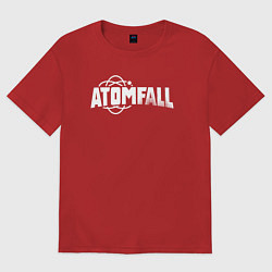 Футболка оверсайз женская Atomfall logo, цвет: красный
