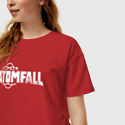 Футболка оверсайз женская Atomfall logo, цвет: красный — фото 2