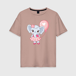 Женская футболка оверсайз Elephant baby
