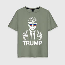 Женская футболка оверсайз Трамп наш