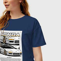 Футболка оверсайз женская Honda nsx авто, цвет: тёмно-синий — фото 2