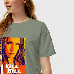 Футболка оверсайз женская Kill bill - Uma Thurman, цвет: авокадо — фото 2